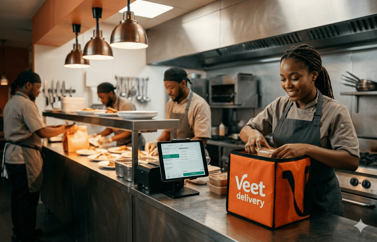 Merchant partners preparing orders for delivery